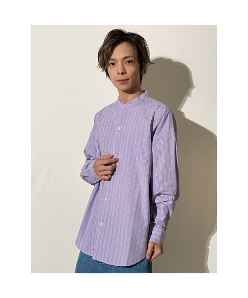 おしゃれスタ(オシャレスタ)の「綿ブロードバンドカラービッグシルエットシャツ(IR)(シャツ/ブラウス・レディース・グレイッシュベージュ/サックスブルー/グリーン/ブラック/ホワイト/ラベンダー/ブルー系その他/ホワイト系その他/イエロー/グリーン系その他/ブラック系その他・L/M/XL)」の22枚目の写真