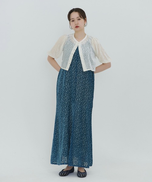 TINA：JOJUN（ティーナジョジュン）の「フラワーベロア ミニジャケット TINA：JOJUN（その他トップス・レディース・ブラック/ホワイト・M）」の18枚目の写真