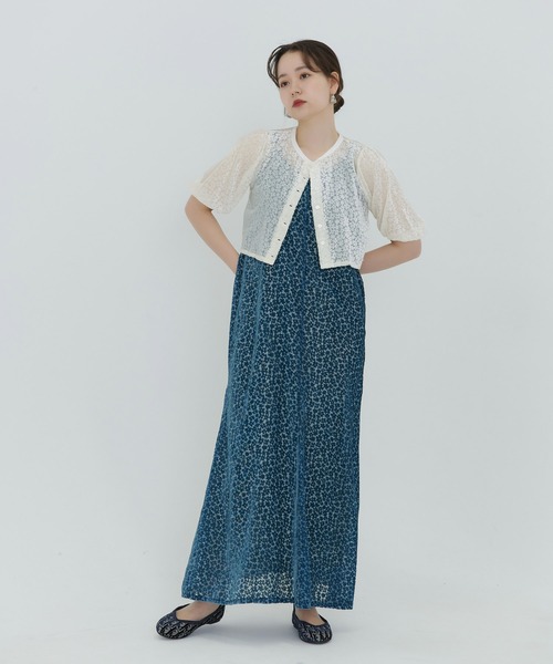 TINA：JOJUN（ティーナジョジュン）の「フラワーベロア ミニジャケット TINA：JOJUN（その他トップス・レディース・ブラック/ホワイト・M）」の11枚目の写真