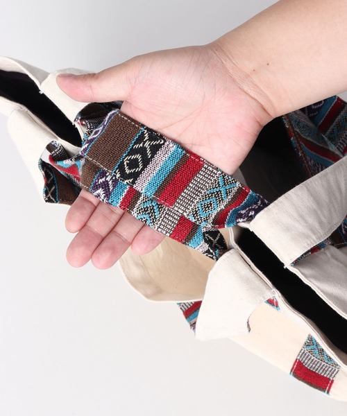 チャイハネ（チャイハネ）の「【チャイハネ】パハルトートバッグ（トートバッグ・メンズ・ホワイト/ネイビー/ブラウン/レッド/ブルー・FREE）」の16枚目の写真