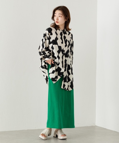 Kastane（カスタネ）の「幾何学柄BIGシャツ（シャツ/ブラウス・レディース・オフホワイト・FREE）」の3枚目の写真