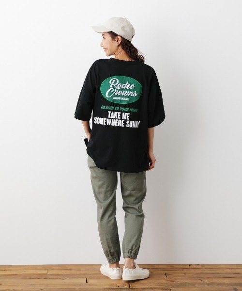 RODEO CROWNS WIDE BOWL（ロデオクラウンズワイドボウル）の「スクリプトパッチスウェットトップス（Tシャツ/カットソー・レディース・ホワイト/ブラック/杢グレー・FREE）」の10枚目の写真