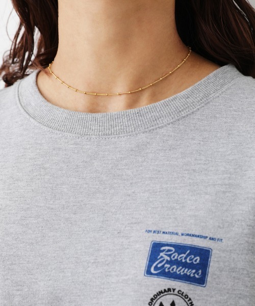 RODEO CROWNS WIDE BOWL（ロデオクラウンズワイドボウル）の「スクリプトパッチスウェットトップス（Tシャツ/カットソー・レディース・ホワイト/ブラック/杢グレー・FREE）」の17枚目の写真