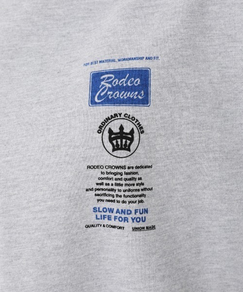 RODEO CROWNS WIDE BOWL（ロデオクラウンズワイドボウル）の「スクリプトパッチスウェットトップス（Tシャツ/カットソー・レディース・ホワイト/ブラック/杢グレー・FREE）」の5枚目の写真