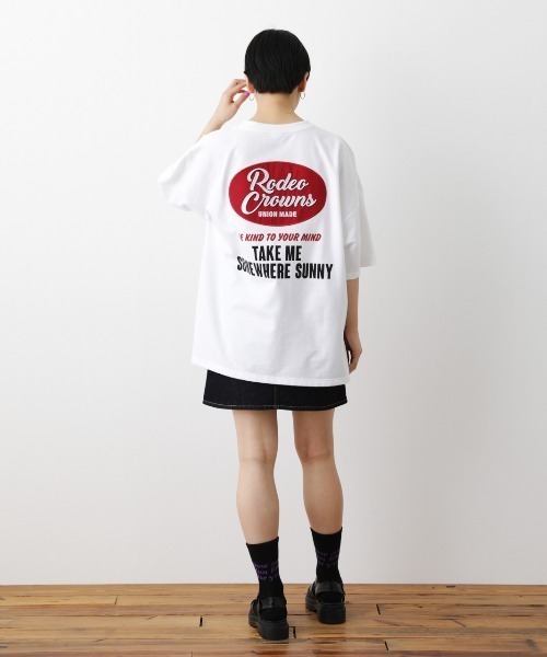 RODEO CROWNS WIDE BOWL（ロデオクラウンズワイドボウル）の「スクリプトパッチスウェットトップス（Tシャツ/カットソー・レディース・ホワイト/ブラック/杢グレー・FREE）」の7枚目の写真