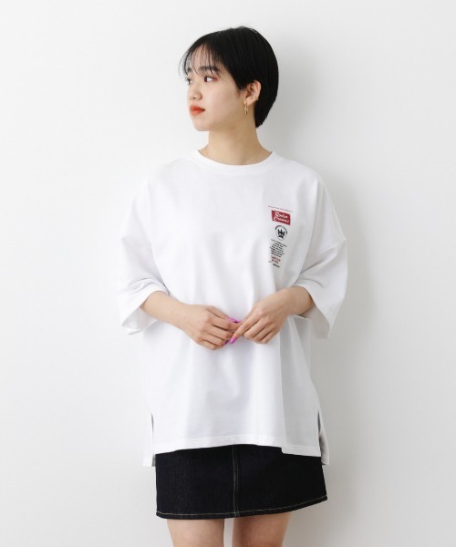 RODEO CROWNS WIDE BOWL（ロデオクラウンズワイドボウル）の「スクリプトパッチスウェットトップス（Tシャツ/カットソー・レディース・ホワイト/ブラック/杢グレー・FREE）」の14枚目の写真