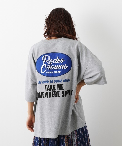 RODEO CROWNS WIDE BOWL（ロデオクラウンズワイドボウル）の「スクリプトパッチスウェットトップス（Tシャツ/カットソー・レディース・ホワイト/ブラック/杢グレー・FREE）」の19枚目の写真