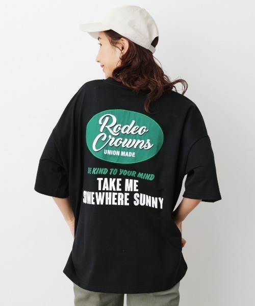 RODEO CROWNS WIDE BOWL（ロデオクラウンズワイドボウル）の「スクリプトパッチスウェットトップス（Tシャツ/カットソー・レディース・ホワイト/ブラック/杢グレー・FREE）」の18枚目の写真