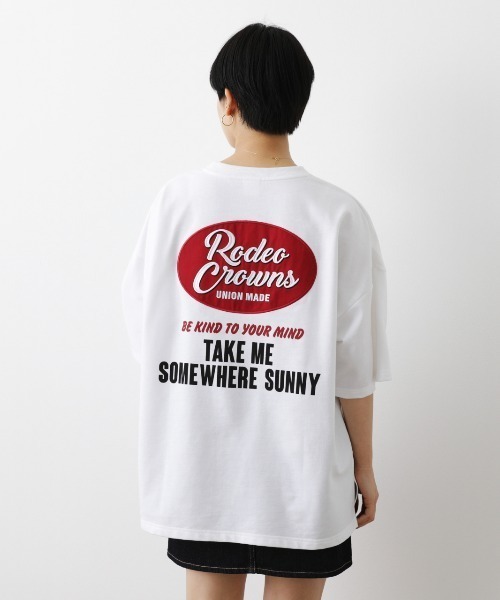 RODEO CROWNS WIDE BOWL（ロデオクラウンズワイドボウル）の「スクリプトパッチスウェットトップス（Tシャツ/カットソー・レディース・ホワイト/ブラック/杢グレー・FREE）」の20枚目の写真