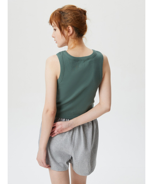 GAP（ギャップ）の「リブ編み クロップド タンクトップ（タンク