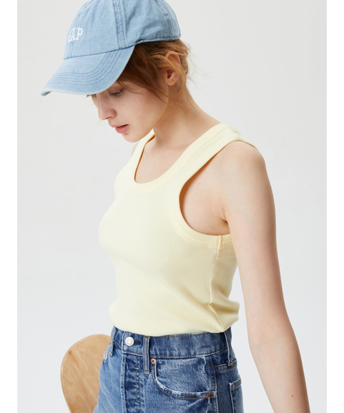 GAP（ギャップ）の「リブ編み クロップド タンクトップ（タンク