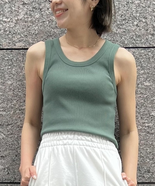 グレー リブ編み タンクトップ imgrc0099044487.jpg