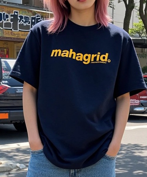MAHAGRID（マハグリッド）の「『mahagrid/マハグリッド』BASIC LOGO TEE/ベーシックロゴ Tシャツ 半袖 カットソー（Tシャツ/カットソー・レディース・ホワイト/ブラック/グリーン/パープル/チャコールグレー/アイボリー/ネイビー・S/M/L/XL）」の6枚目の写真