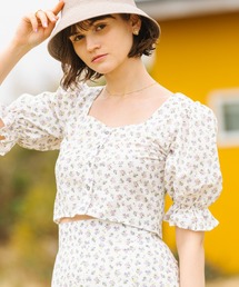 Cheek（チーク）の「花柄クロップドブラウス（シャツ/ブラウス）」