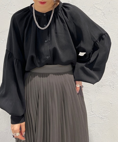 apres jour mignon(アプレジュールミニョン)の「袖切り替えボリュームブラウス【ZOZOTOWN限定アイテム】(シャツ/ブラウス・レディース・ブラック/オフホワイト/ダークブルー・X-LARGE/フリー)」の10枚目の写真