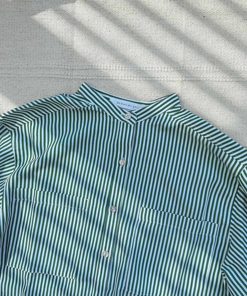 AS KNOW AS plus(アズノゥアズプラス)の「●ダブルポケットクレリックシャツチュニック(チュニック・レディース・オフホワイト/ブラウン系/グリーン系/ブルー系・FREE)」の9枚目の写真
