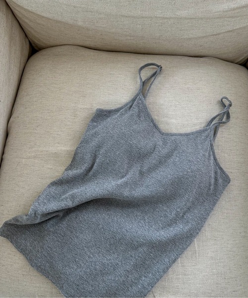 feepur(フェピュール)の「カップ付きリブキャミソール(キャミソール・レディース・ブラック/杢グレー/ピンク/ホワイト・MEDIUM)」の1枚目の写真