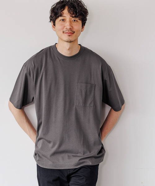 GLOBAL WORK(グローバルワーク)の「シャーベッTee/BIG/265343(Tシャツ/カットソー・メンズ・ライトグレー/スカイブルー/ミント/ベージュ/ダークグレー/ブルー系その他6/オレンジ・SMALL/MEDIUM/LARGE)」の2枚目の写真
