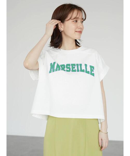 Green Parks(グリーンパークス)の「・Petit Fleur カレッジロゴptTシャツ(Tシャツ/カットソー・レディース・グリーン/オフホワイト/チャコールグレー/ブラック・FREE)」の5枚目の写真