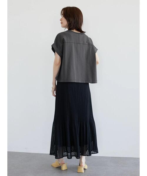 Green Parks(グリーンパークス)の「・Petit Fleur カレッジロゴptTシャツ(Tシャツ/カットソー・レディース・グリーン/オフホワイト/チャコールグレー/ブラック・FREE)」の15枚目の写真