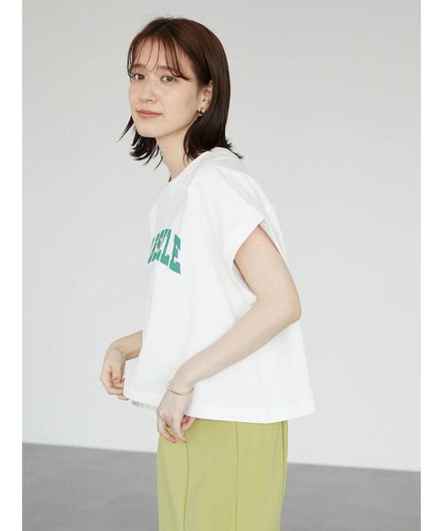 Green Parks(グリーンパークス)の「・Petit Fleur カレッジロゴptTシャツ(Tシャツ/カットソー・レディース・グリーン/オフホワイト/チャコールグレー/ブラック・FREE)」の12枚目の写真