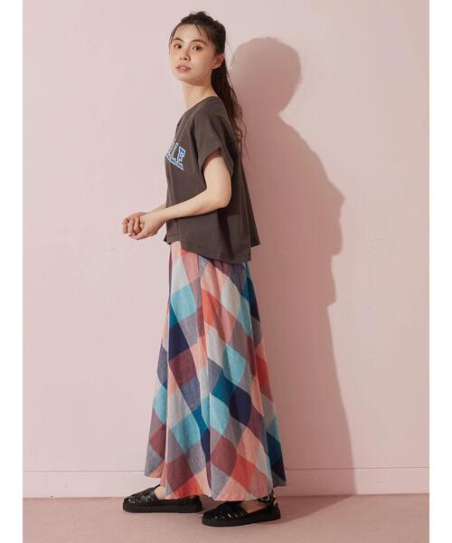 Green Parks(グリーンパークス)の「・Petit Fleur カレッジロゴptTシャツ(Tシャツ/カットソー・レディース・グリーン/オフホワイト/チャコールグレー/ブラック・FREE)」の8枚目の写真