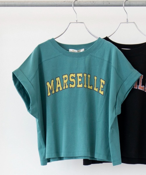 Green Parks(グリーンパークス)の「・Petit Fleur カレッジロゴptTシャツ(Tシャツ/カットソー・レディース・グリーン/オフホワイト/チャコールグレー/ブラック・FREE)」の4枚目の写真