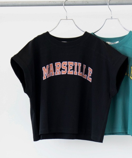 Green Parks(グリーンパークス)の「・Petit Fleur カレッジロゴptTシャツ(Tシャツ/カットソー・レディース・グリーン/オフホワイト/チャコールグレー/ブラック・FREE)」の1枚目の写真