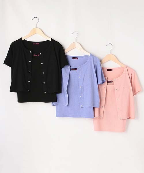 LOVETOXIC（ラブトキシック）の「テレコカーデSET（アンサンブル・キッズ・オフホワイト/グリーン/イエロー/ラベンダー/ブラック/ピンク・M/S/L）」の15枚目の写真