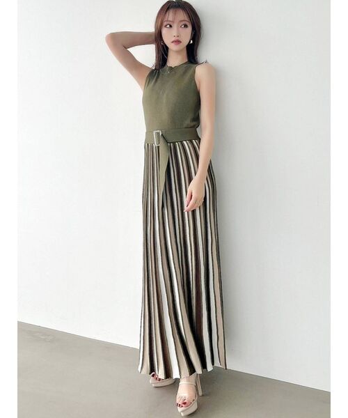 RESEXXY(リゼクシー)の「配色フレアアメスリニットワンピース(ワンピース・レディース・ブラック/ベージュ/グリーン・FREE)」の15枚目の写真