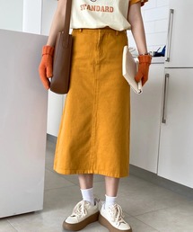 me+em select（ミームセレクト）の「【３サイズ／６色展開】カラーストレッチツイルスカート【ベルト付き】（デニムスカート）」