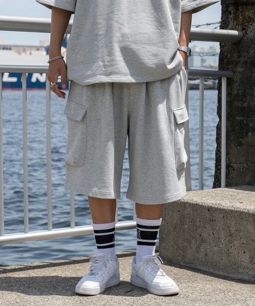 kutir(クティール)の「スウェットカーゴハーフパンツ(セットアップで着用可)(スウェットパンツ・メンズ・ライトグレー/ブラック/グリーン・SMALL/MEDIUM/LARGE)」の20枚目の写真