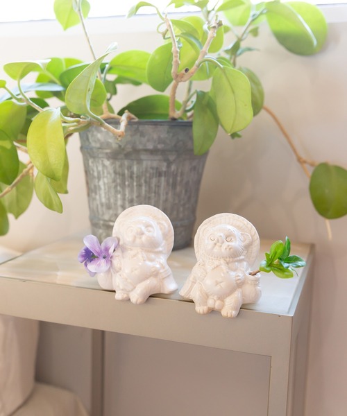 カヤ（カヤ）の「【カヤ】信楽焼 お座りたぬき 白（フィギュア・レディース・その他1/その他2・FREE）」の3枚目の写真