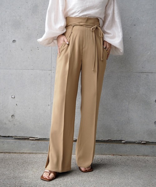 LAULEN（ローレン）の「high waist string pants（スラックス・レディース・ベージュ/アイボリー/ブラック・SMALL/MEDIUM）」の17枚目の写真