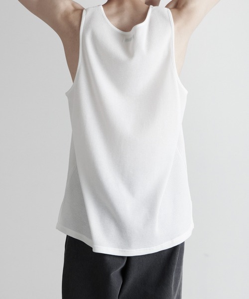 RUUBON（ルーボン）の「【RUUBON】waffle layered tank top / ワッフルレイヤード タンクトップ（タンクトップ・メンズ・ホワイト・S/M/L）」の22枚目の写真