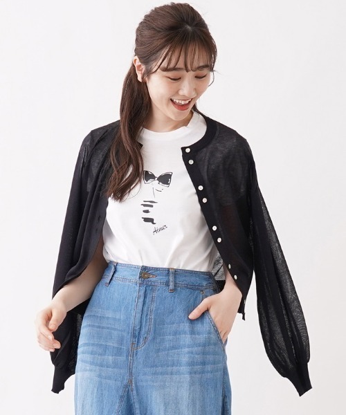 Brahmin(ブラーミン)の「【BRAHMIN】シアーニットカ-ディガン(カーディガン/ボレロ・レディース・ブラック/オフホワイト/Orange/レモンイエロー・2)」の3枚目の写真