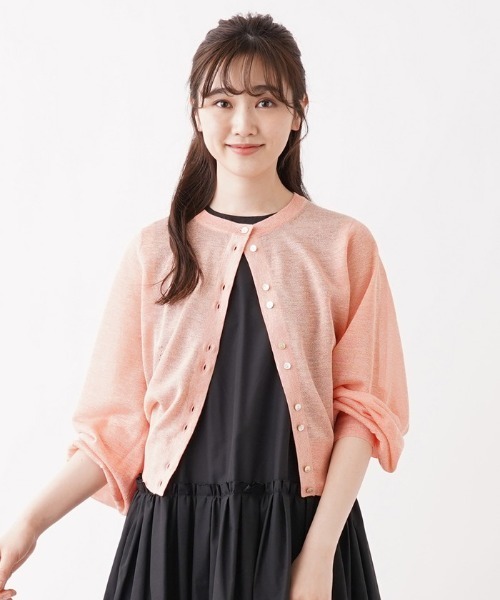 Brahmin(ブラーミン)の「【BRAHMIN】シアーニットカ-ディガン(カーディガン/ボレロ・レディース・ブラック/オフホワイト/Orange/レモンイエロー・2)」の13枚目の写真