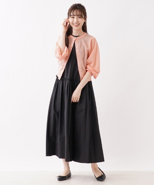 Brahmin(ブラーミン)の「【BRAHMIN】シアーニットカ-ディガン(カーディガン/ボレロ・レディース・ブラック/オフホワイト/Orange/レモンイエロー・2)」の9枚目の写真