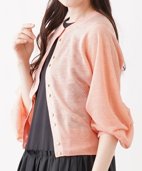 Brahmin(ブラーミン)の「【BRAHMIN】シアーニットカ-ディガン(カーディガン/ボレロ・レディース・ブラック/オフホワイト/Orange/レモンイエロー・2)」の11枚目の写真