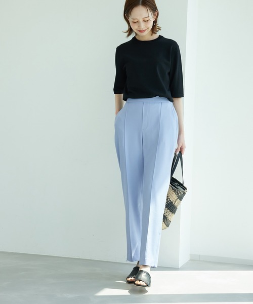 ROPE' PICNIC（ロペピクニック）の「天竺編みハーフスリーブトップス（ニット/セーター・レディース・ブラック/オフホワイト/モスグリーン/パープル系その他6/オレンジ系その他4・38）」の7枚目の写真