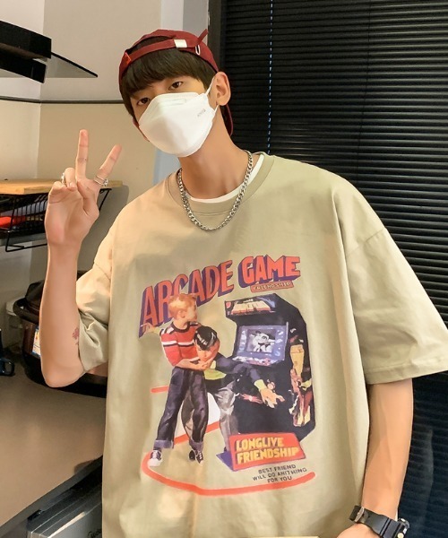 MGV(エムジーヴィー)の「'ビッグシルエット'アーケードTシャツ(Tシャツ/カットソー・メンズ・ホワイト/ブラック/カーキ・MEDIUM/LARGE/X-LARGE)」の4枚目の写真