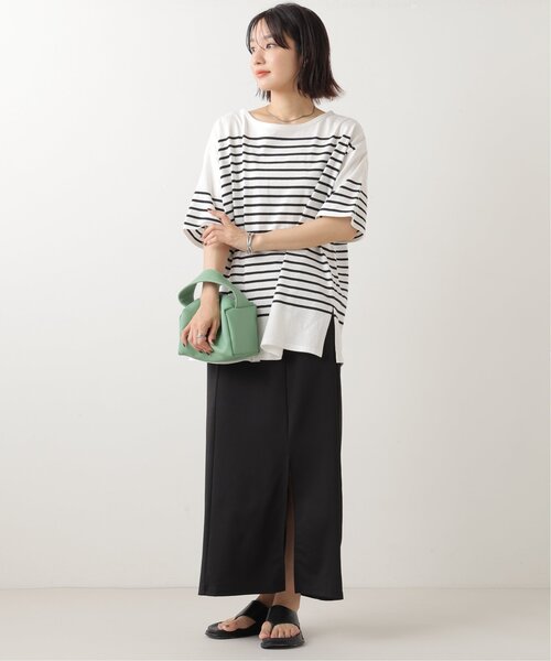 frames RAY CASSIN（フレームスレイカズン）の「パネルボーダー半袖Tシャツ（Tシャツ/カットソー・レディース・ブラック/オフホワイト/ピンク/マスタード/モカ・FREE）」の18枚目の写真