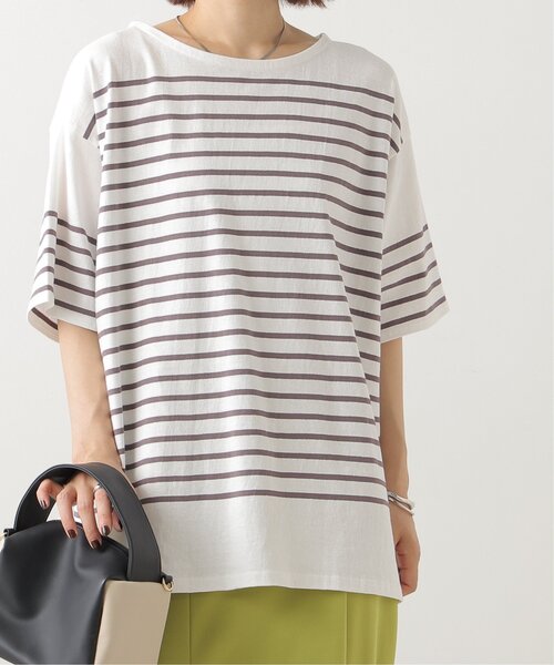 frames RAY CASSIN（フレームスレイカズン）の「パネルボーダー半袖Tシャツ（Tシャツ/カットソー・レディース・ブラック/オフホワイト/ピンク/マスタード/モカ・FREE）」の17枚目の写真