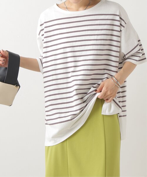 frames RAY CASSIN（フレームスレイカズン）の「パネルボーダー半袖Tシャツ（Tシャツ/カットソー・レディース・ブラック/オフホワイト/ピンク/マスタード/モカ・FREE）」の16枚目の写真