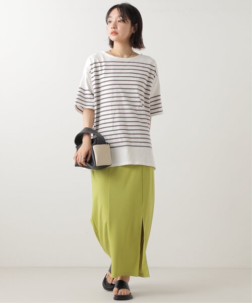 frames RAY CASSIN（フレームスレイカズン）の「パネルボーダー半袖Tシャツ（Tシャツ/カットソー・レディース・ブラック/オフホワイト/ピンク/マスタード/モカ・FREE）」の15枚目の写真