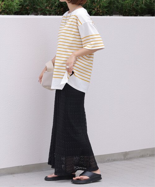 frames RAY CASSIN（フレームスレイカズン）の「パネルボーダー半袖Tシャツ（Tシャツ/カットソー・レディース・ブラック/オフホワイト/ピンク/マスタード/モカ・FREE）」の12枚目の写真