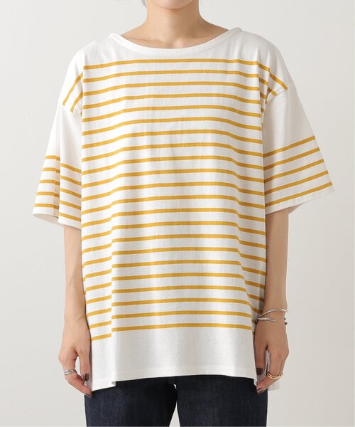 frames RAY CASSIN（フレームスレイカズン）の「パネルボーダー半袖Tシャツ（Tシャツ/カットソー・レディース・ブラック/オフホワイト/ピンク/マスタード/モカ・FREE）」の9枚目の写真