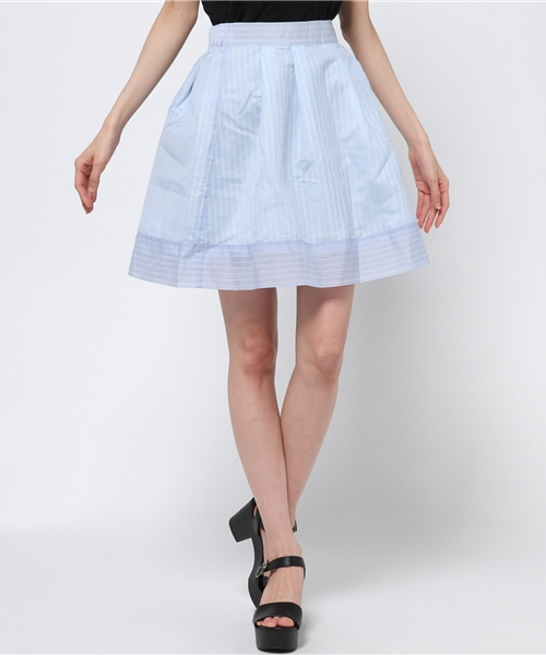 WEGO（ウィゴー）の「WEGO/シアーストライプスカート（スカート・レディース・ホワイト/サックスブルー・FREE）」の2枚目の写真