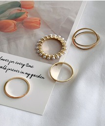 cream creme（クリームクレーム）の「レイヤードリング4点セット（リング）」