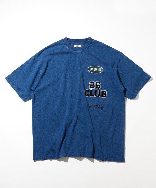 FREAK'S STORE(フリークスストア)の「FROCLUB/フロクラブ TRIPLE LOGO ピグメント半袖TEE/ピグメント(Tシャツ/カットソー・メンズ・ブラック/インディゴブルー/ホワイト/ホワイト系その他/マスタード・MEDIUM/LARGE/SMALL)」の4枚目の写真